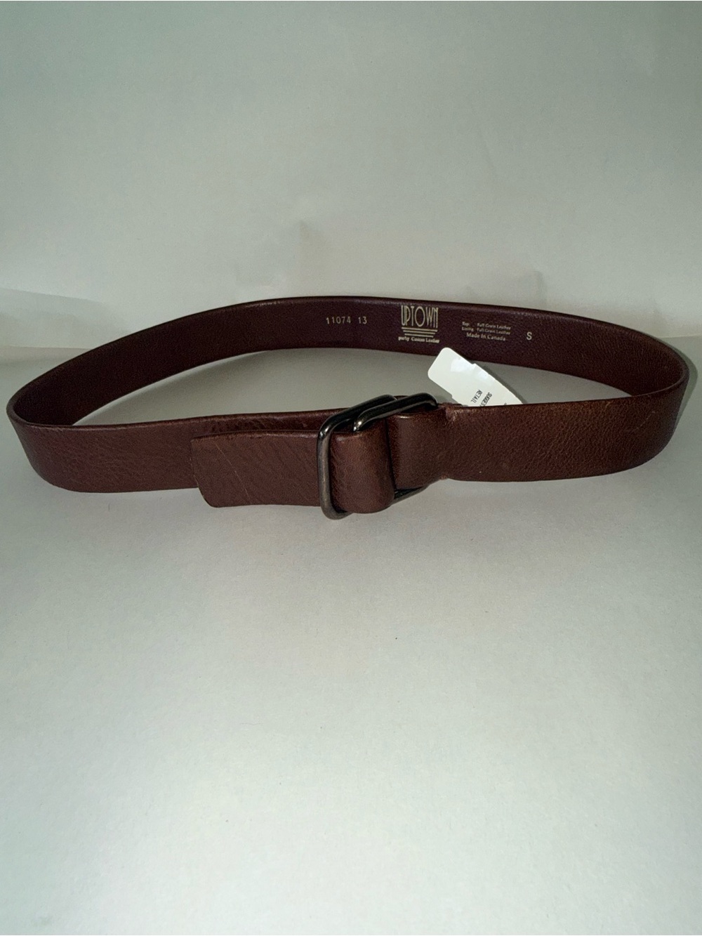 Uptown Brown Leather Men's Belt with Brushed Metal Buckle